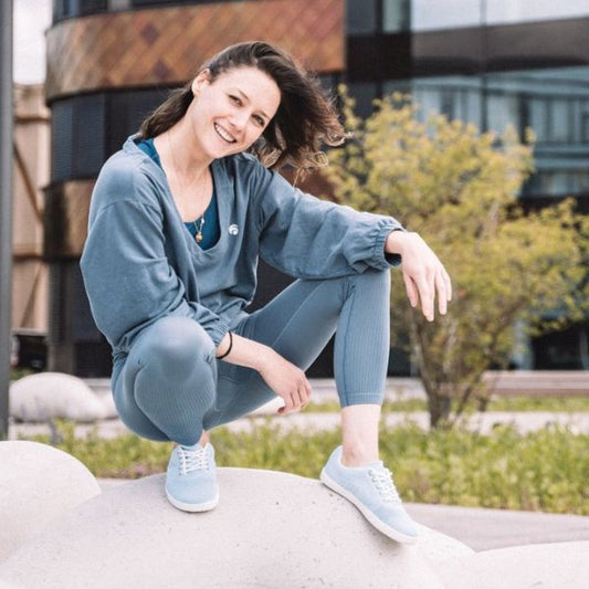 gellblaue Sommer Barfußschuhe aus Baumwolle Damen